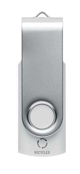 Obrázky: USB flash disk Twister 16 GB z recykl. ABS, bílý, Obrázek 4