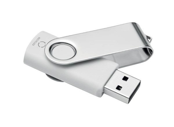 Obrázky: USB flash disk Twister 16 GB z recykl. ABS, bílý, Obrázek 6