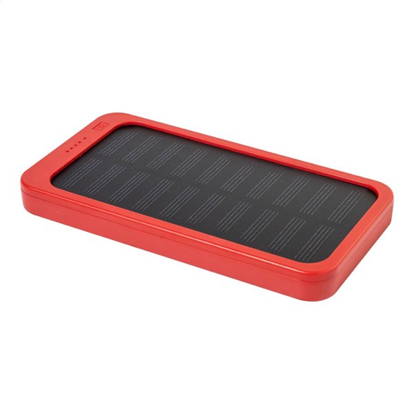 Obrázky: Powerbanka 4000 mAh z ABS se solární nab., červená, Obrázek 4