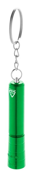Obrázky: Mini svítilna s 1x LED světlem z rec. ABS, zelená, Obrázek 2