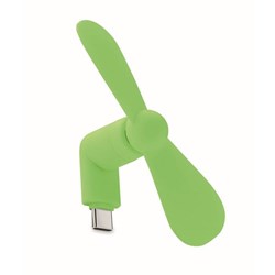 Obrázky: Limetkový přenosný USB-C ventilátor