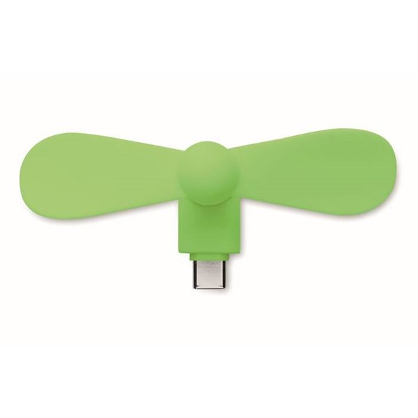 Obrázky: Limetkový přenosný USB-C ventilátor, Obrázek 3