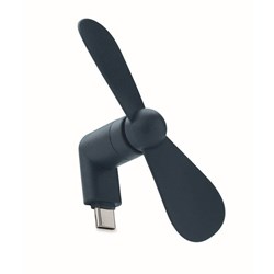 Obrázky: Tmavě modrý přenosný USB-C ventilátor