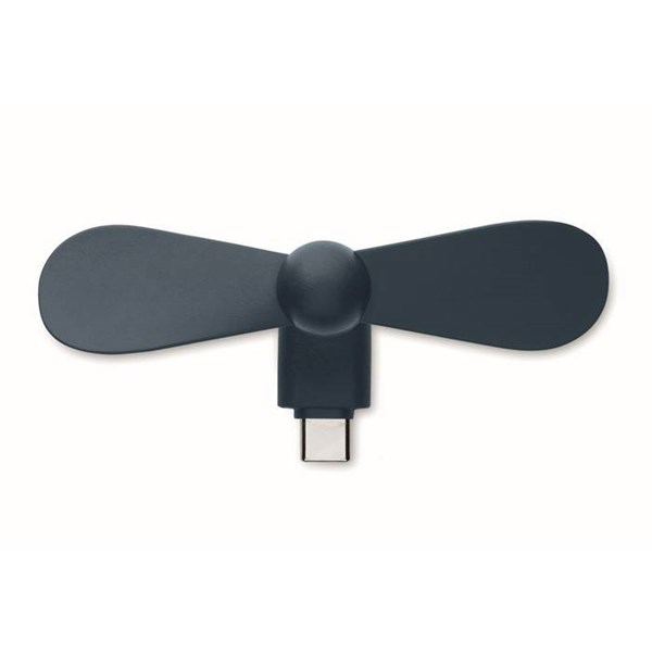 Obrázky: Tmavě modrý přenosný USB-C ventilátor, Obrázek 3
