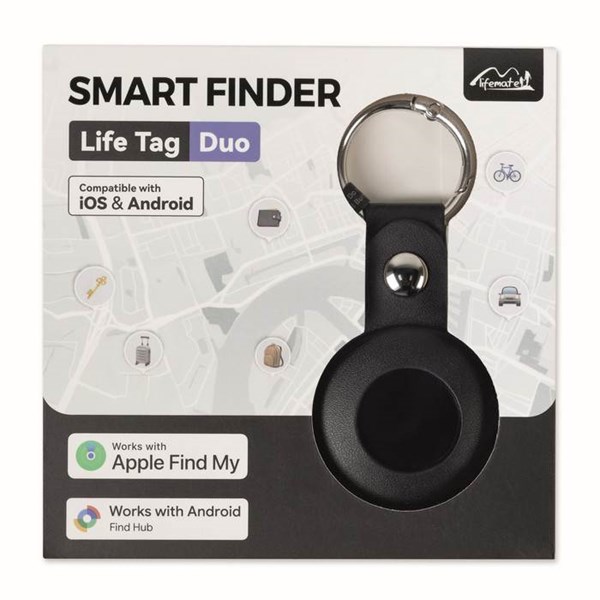 Obrázky: Černý lokátor s PU pouzdrem Apple Find My / Google Find, Obrázek 9