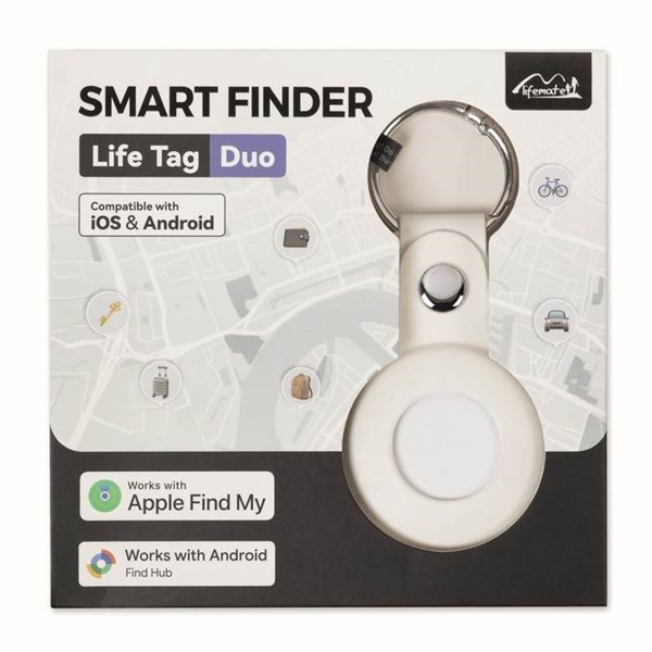 Obrázky: Bílý lokátor s PU pouzdrem Apple Find My / Google Find, Obrázek 9