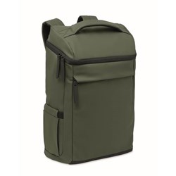 Obrázky: Tmavě zelený 15" PU batoh na notebook