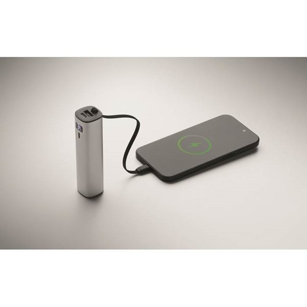 Obrázky: Matně stříbrná powerbanka 5000 mAh PD 20W, Obrázek 5
