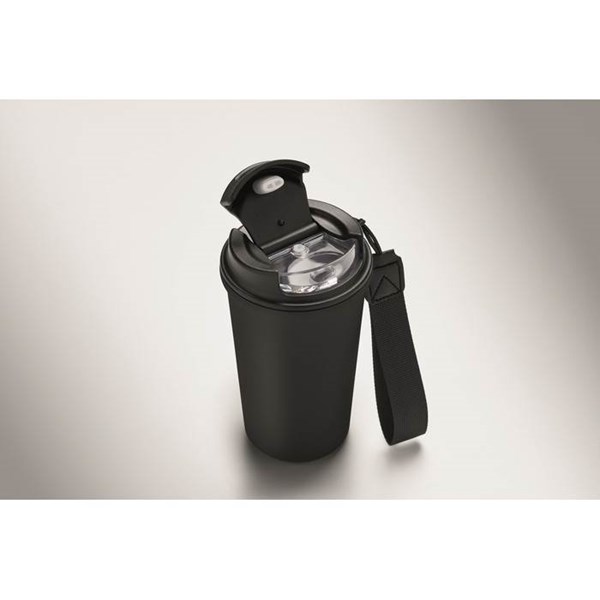Obrázky: Černý recyklovaný ocelový termohrnek 400ml, Obrázek 2