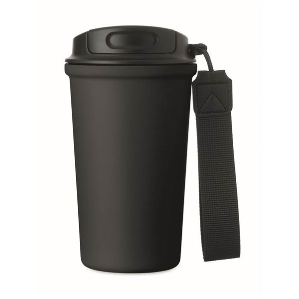 Obrázky: Černý recyklovaný ocelový termohrnek 400ml, Obrázek 4