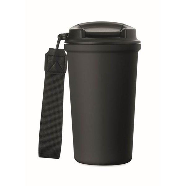 Obrázky: Černý recyklovaný ocelový termohrnek 400ml, Obrázek 5