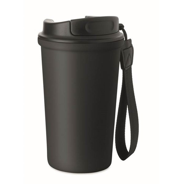 Obrázky: Černý recyklovaný ocelový termohrnek 400ml, Obrázek 8