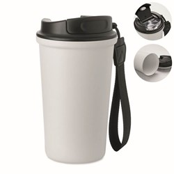 Obrázky: Bílý recyklovaný ocelový termohrnek 400ml