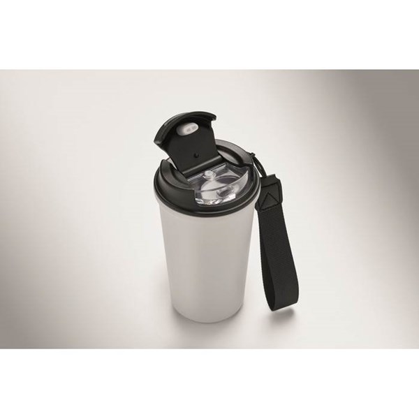 Obrázky: Bílý recyklovaný ocelový termohrnek 400ml, Obrázek 2