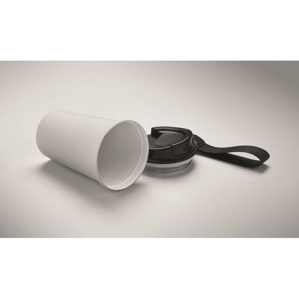 Obrázky: Bílý recyklovaný ocelový termohrnek 400ml, Obrázek 3