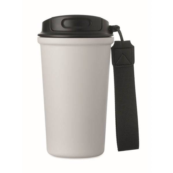 Obrázky: Bílý recyklovaný ocelový termohrnek 400ml, Obrázek 4