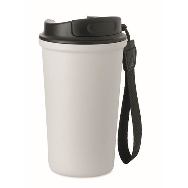 Obrázky: Bílý recyklovaný ocelový termohrnek 400ml, Obrázek 8