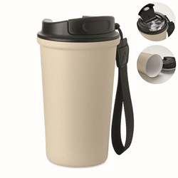 Obrázky: Béžový recyklovaný ocelový termohrnek 400ml