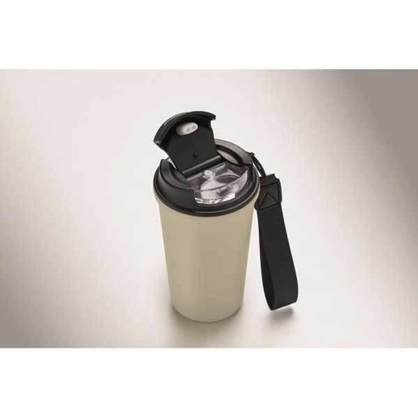 Obrázky: Béžový recyklovaný ocelový termohrnek 400ml, Obrázek 2