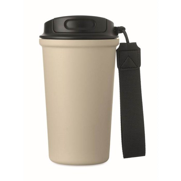 Obrázky: Béžový recyklovaný ocelový termohrnek 400ml, Obrázek 4