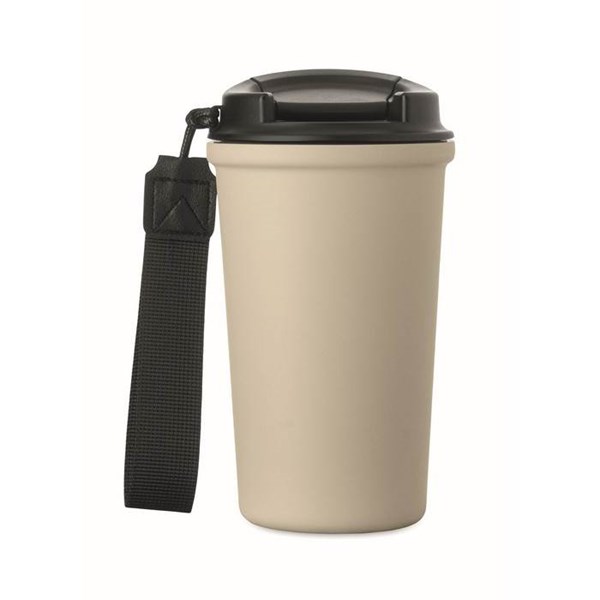 Obrázky: Béžový recyklovaný ocelový termohrnek 400ml, Obrázek 5
