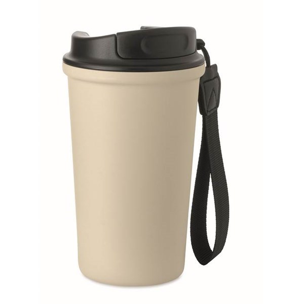 Obrázky: Béžový recyklovaný ocelový termohrnek 400ml, Obrázek 8