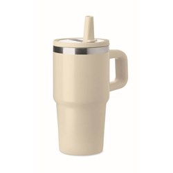 Obrázky: Béžový termohrnek s dvojitou stěnou 500 ml