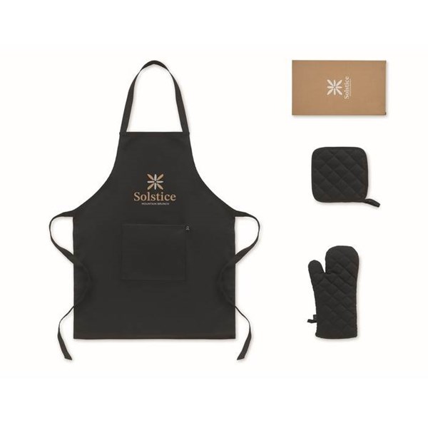 Obrázky: Černá recyklovaná bavlněná kuchyňská sada, Obrázek 10