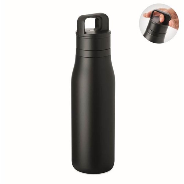 Obrázky: Černá termoska s dvojitou stěnou 500 ml