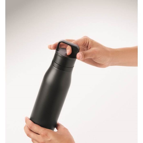 Obrázky: Černá termoska s dvojitou stěnou 500 ml, Obrázek 2