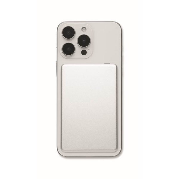 Obrázky: Matně stříbrná magnetická powerbanka 5000mAh 15W, Obrázek 3