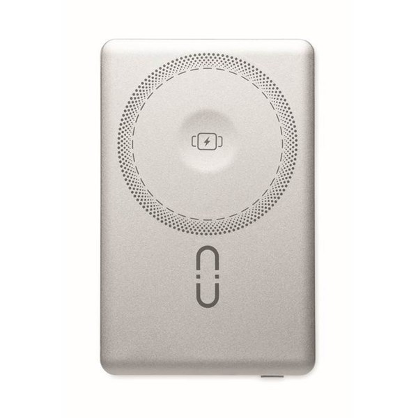 Obrázky: Matně stříbrná magnetická powerbanka 5000mAh 15W, Obrázek 8