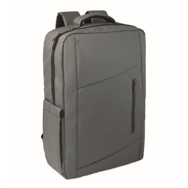 Obrázky: Kamenně šedý 15" PU RPET batoh na notebook