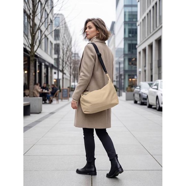 Obrázky: Khaki nylonová crossbody městská taška, Obrázek 8