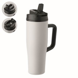 Obrázky: Bílý termohrnek s dvojitou stěnou 900 ml