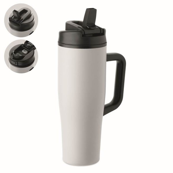 Obrázky: Bílý termohrnek s dvojitou stěnou 900 ml