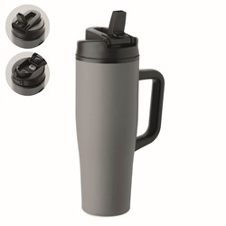 Obrázky: Šedý termohrnek s dvojitou stěnou 900 ml