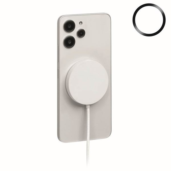 Obrázky: Bílá magnetická bezdrátová nabíječka 25W