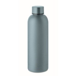 Obrázky: Dvoustěnná recykl. nerez láhev 0,5l, sv. modrá
