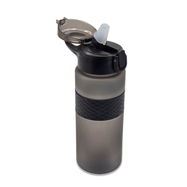 Obrázky: RPET láhev s brčkem 700 ml, černá, Obrázek 3