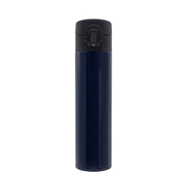 Obrázky: Tmavě modrý nerezový termohrnek/ termoska 350 ml