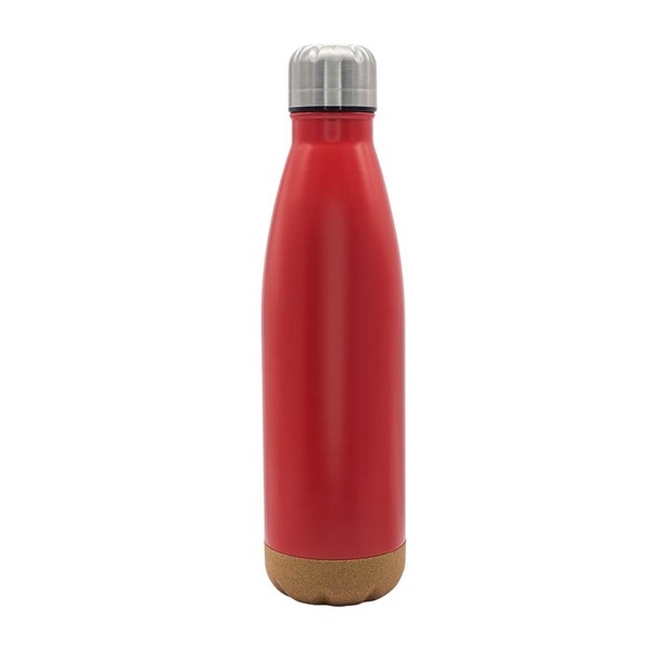 Obrázky: Červená termoska 500 ml s korkovým dnem