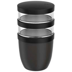 Obrázky: Mepal Ellipse 3dílný hrnec 500+2x200ml, černá