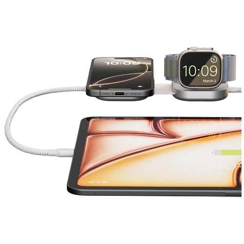 Obrázky: Zens Pro 3 140W hliníkový nabíjecí kabel 3v1, bílá, Obrázek 5