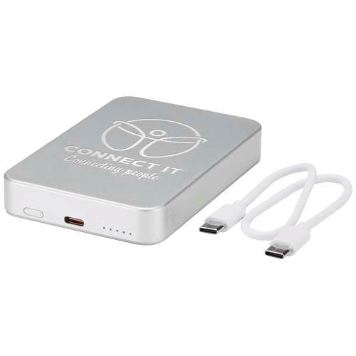 Obrázky: Magnet. powerbanka 10000mAh, rec.hliník, stříbrná, Obrázek 5