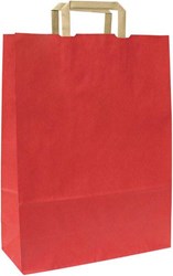 Zobrazit detaily pro Papírová taška 23x10x32 cm, ploché držadlo,červená Obrázky: Papírová taška 23x10x32 cm, ploché držadlo,červená