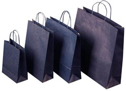 Zobrazit detaily pro Papírová taška 25x11x41 cm, kroucená šňůra, modrá Obrázky: Papírová taška 25x11x41 cm, kroucená šňůra, modrá
