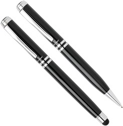 Zobrazit detaily pro Černá sada rolleru a kuličkového pera Swiss Peak Obrázky: Černá sada rolleru a kuličkového pera Swiss Peak