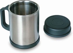Zobrazit detaily pro Kovový termohrnek s dvojitou stěnou a víčkem Obrázky: Kovový termohrnek s dvojitou stěnou a víčkem