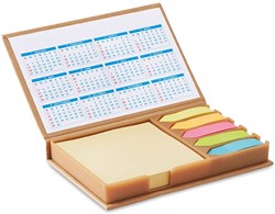 Zobrazit detaily pro Béžový memo set se záložkami a kalendářem Obrázky: Béžový memo set se záložkami a kalendářem